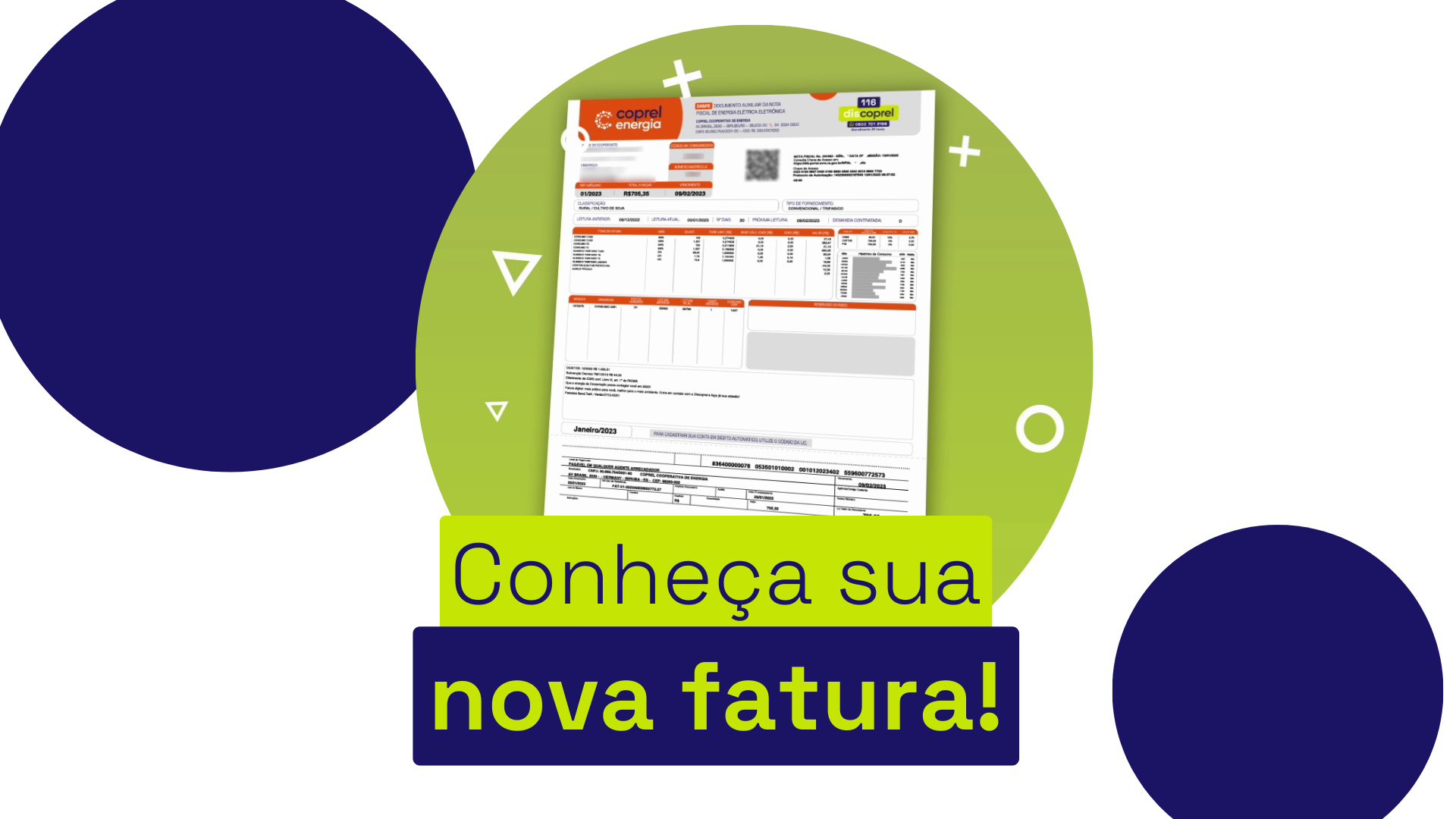 Conheça o novo visual da fatura de energia Coprel