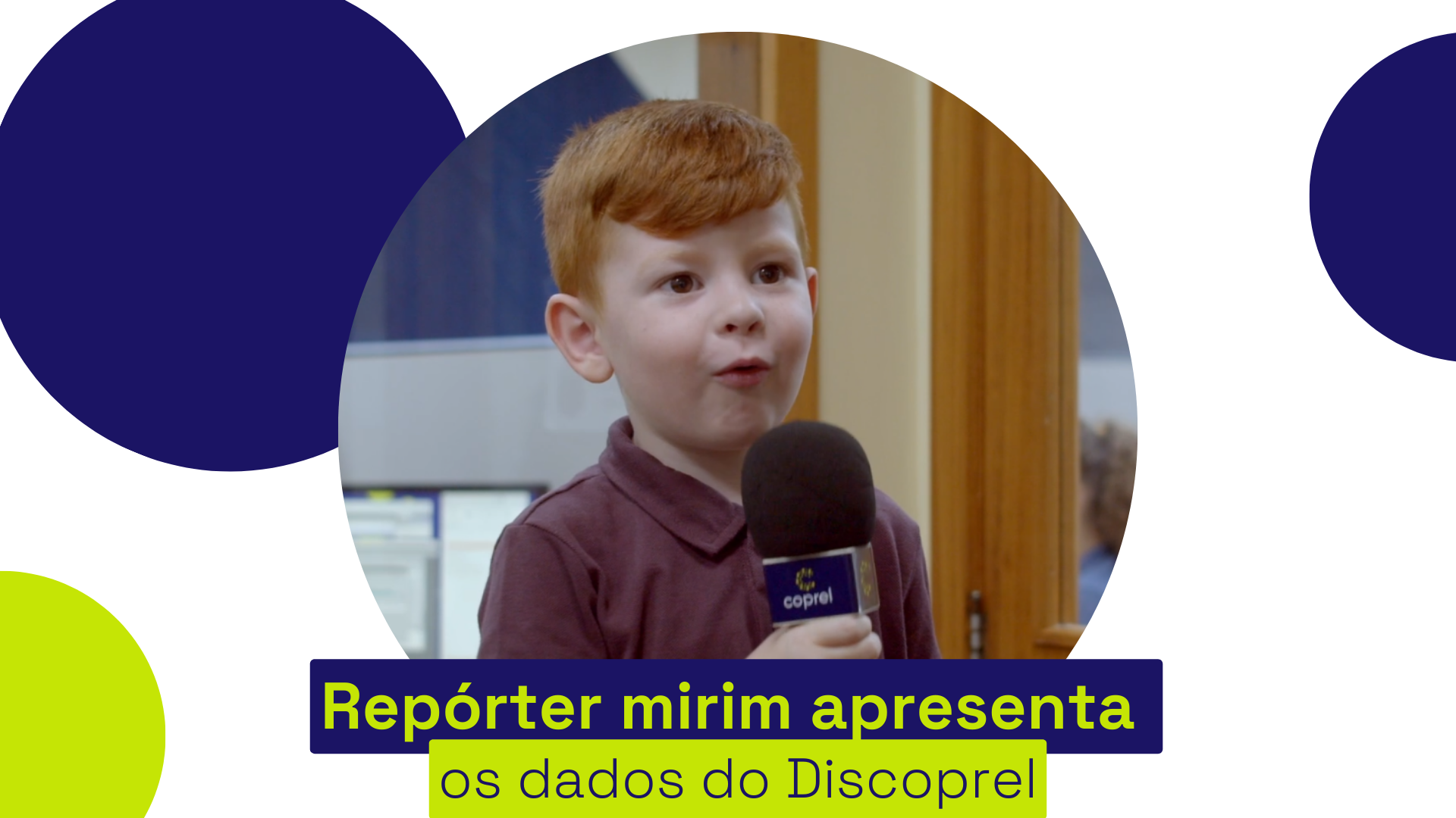 Repórter mirim apresenta os dados do Discoprel