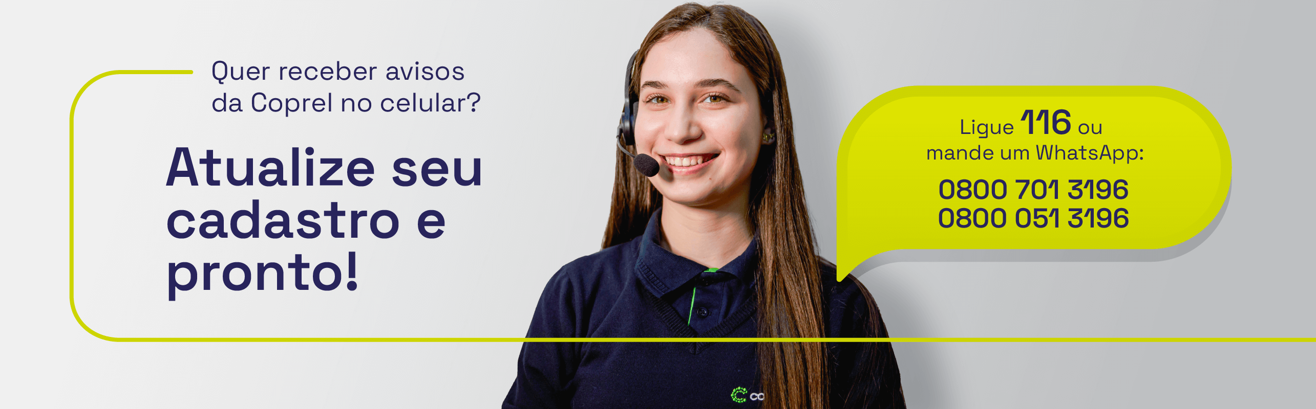 Banner | números de contato | atendimento