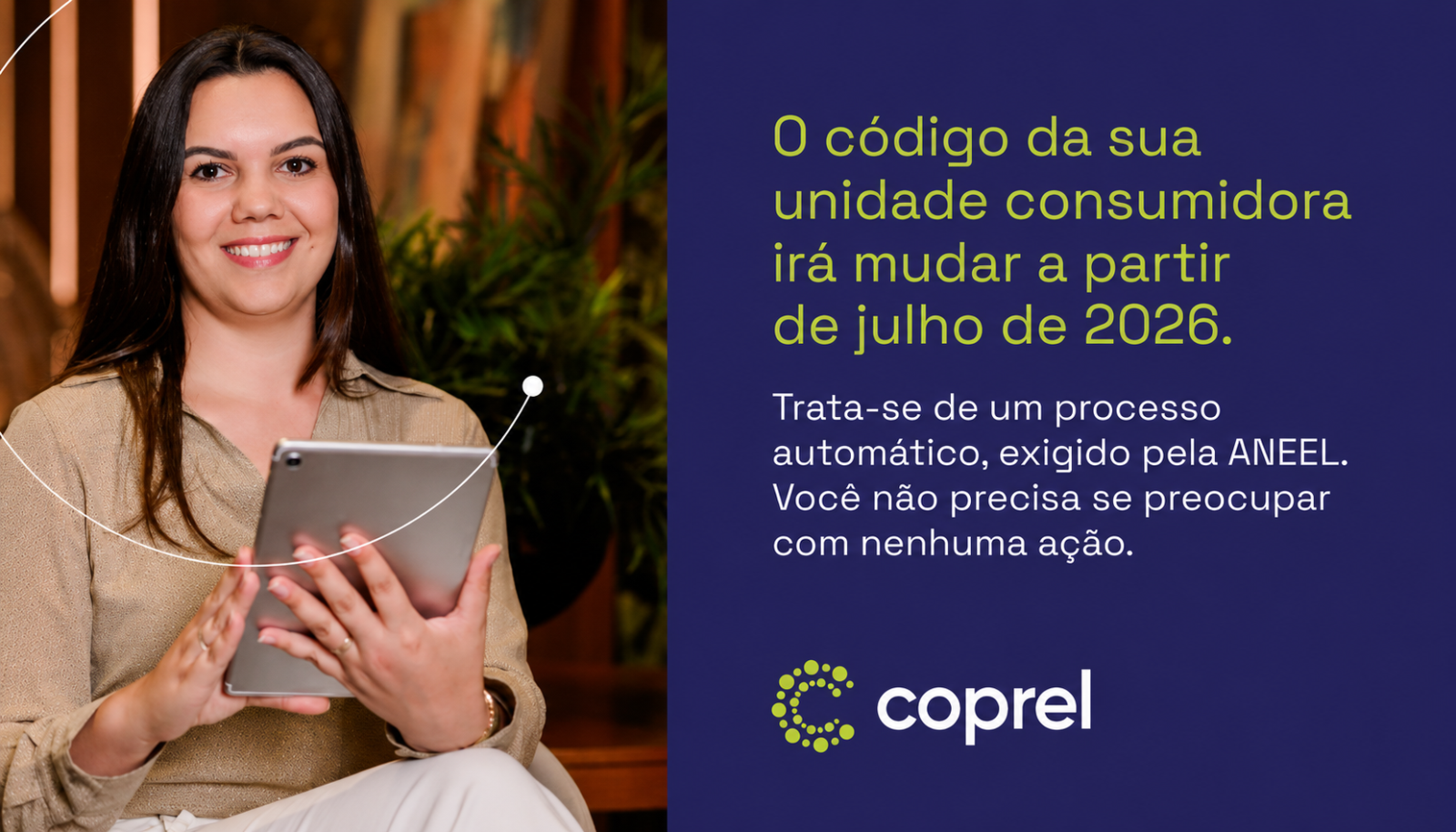 Código da Unidade Consumidora será alterado a partir de 1º de julho